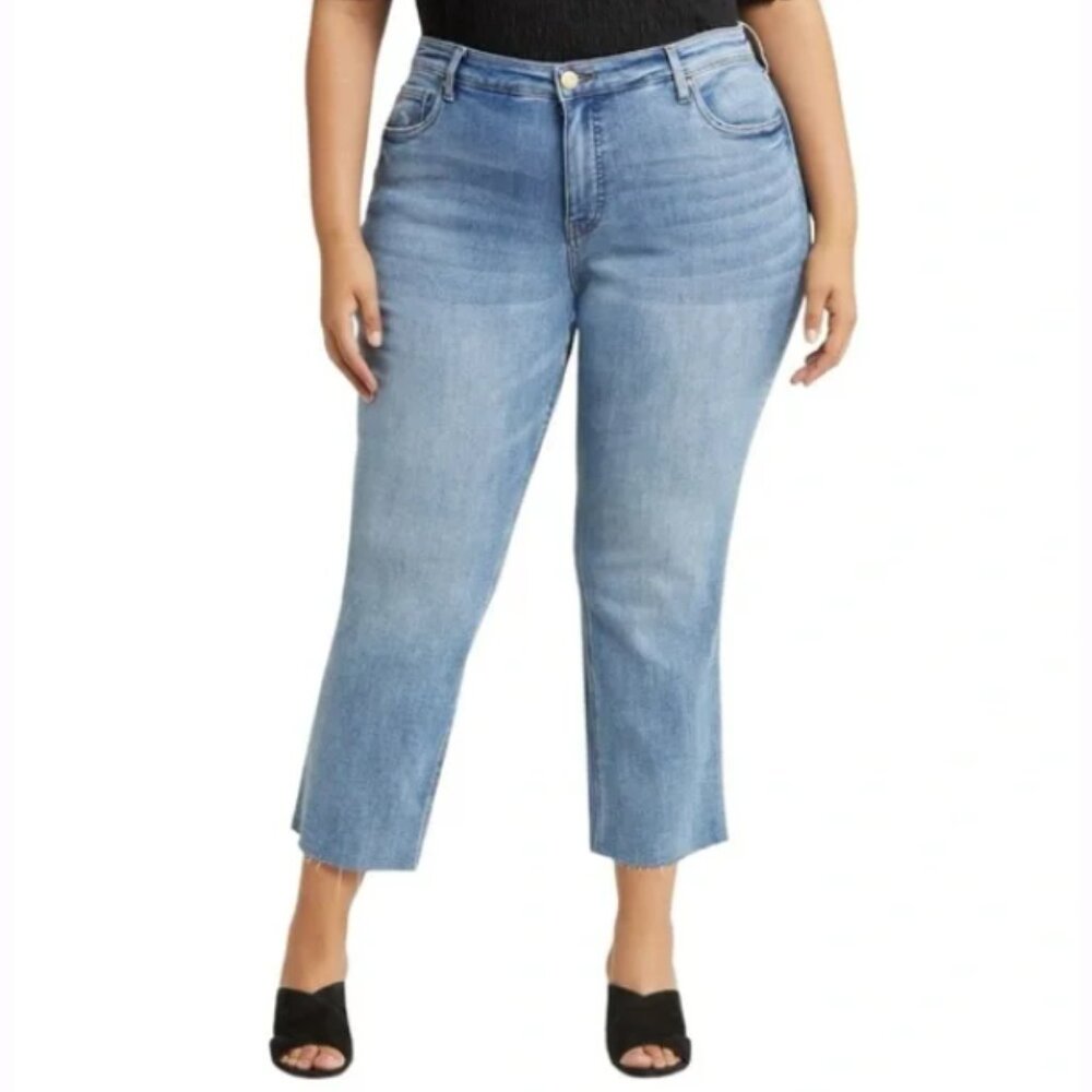 Kut from the Kloth Kelsey Fab Ab Ankle Flare Blue Jeans Size 22W Plus Size